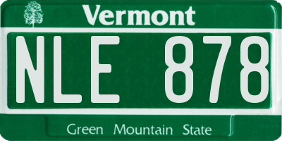 VT license plate NLE878