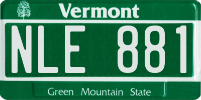 VT license plate NLE881