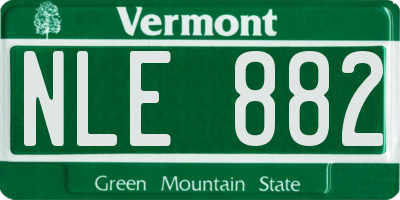 VT license plate NLE882