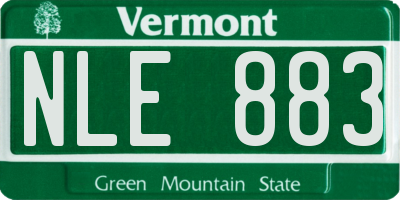 VT license plate NLE883