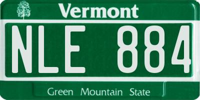VT license plate NLE884