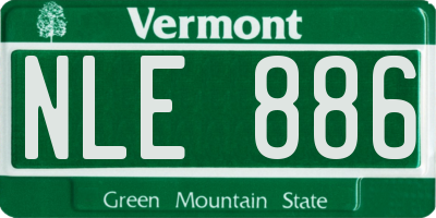 VT license plate NLE886