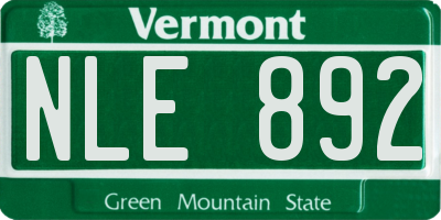 VT license plate NLE892