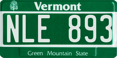 VT license plate NLE893
