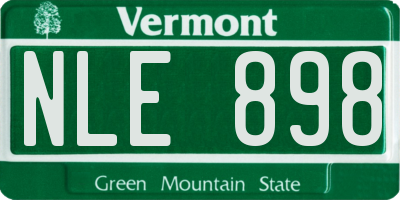 VT license plate NLE898