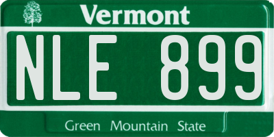 VT license plate NLE899