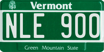 VT license plate NLE900