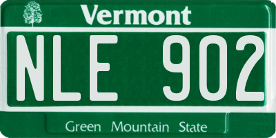 VT license plate NLE902