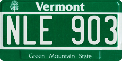 VT license plate NLE903