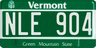 VT license plate NLE904