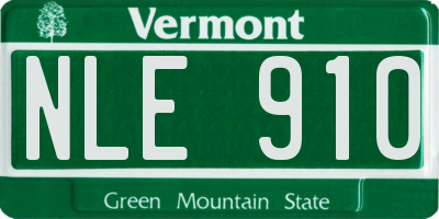 VT license plate NLE910