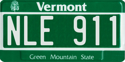 VT license plate NLE911