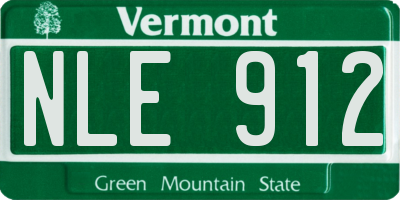 VT license plate NLE912