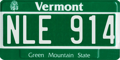 VT license plate NLE914