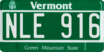 VT license plate NLE916