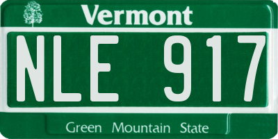 VT license plate NLE917