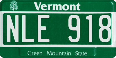 VT license plate NLE918