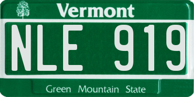 VT license plate NLE919