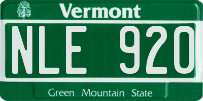 VT license plate NLE920