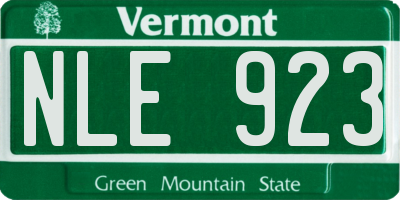 VT license plate NLE923
