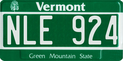 VT license plate NLE924