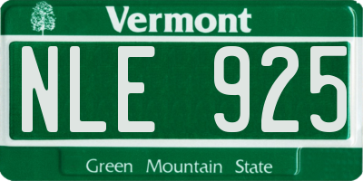 VT license plate NLE925