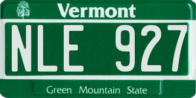 VT license plate NLE927