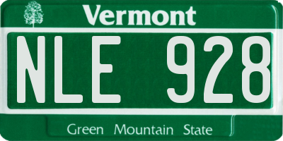 VT license plate NLE928