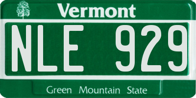 VT license plate NLE929