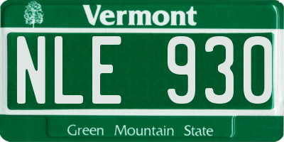 VT license plate NLE930
