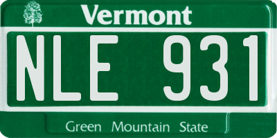 VT license plate NLE931