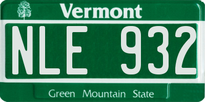VT license plate NLE932