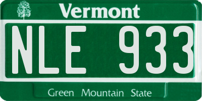 VT license plate NLE933