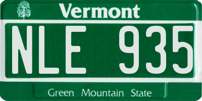 VT license plate NLE935