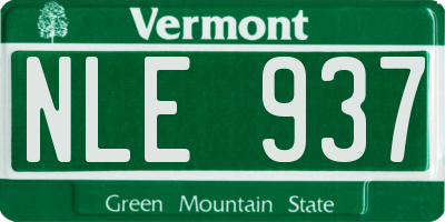 VT license plate NLE937