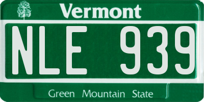 VT license plate NLE939
