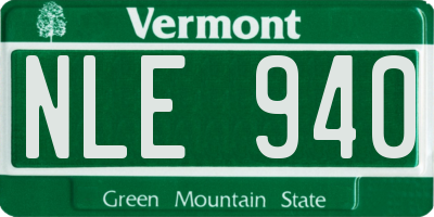 VT license plate NLE940