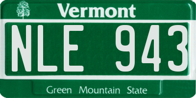 VT license plate NLE943