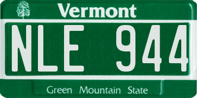 VT license plate NLE944