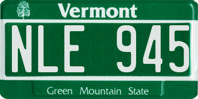 VT license plate NLE945