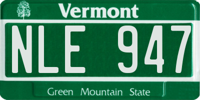 VT license plate NLE947