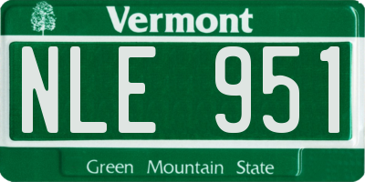 VT license plate NLE951
