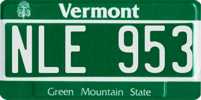 VT license plate NLE953