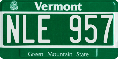VT license plate NLE957
