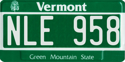 VT license plate NLE958