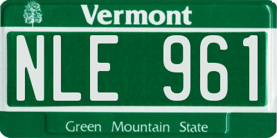 VT license plate NLE961