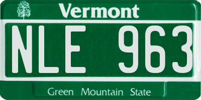 VT license plate NLE963