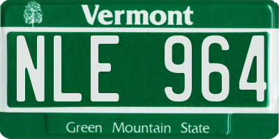VT license plate NLE964