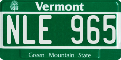 VT license plate NLE965