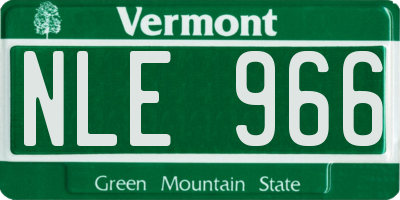 VT license plate NLE966